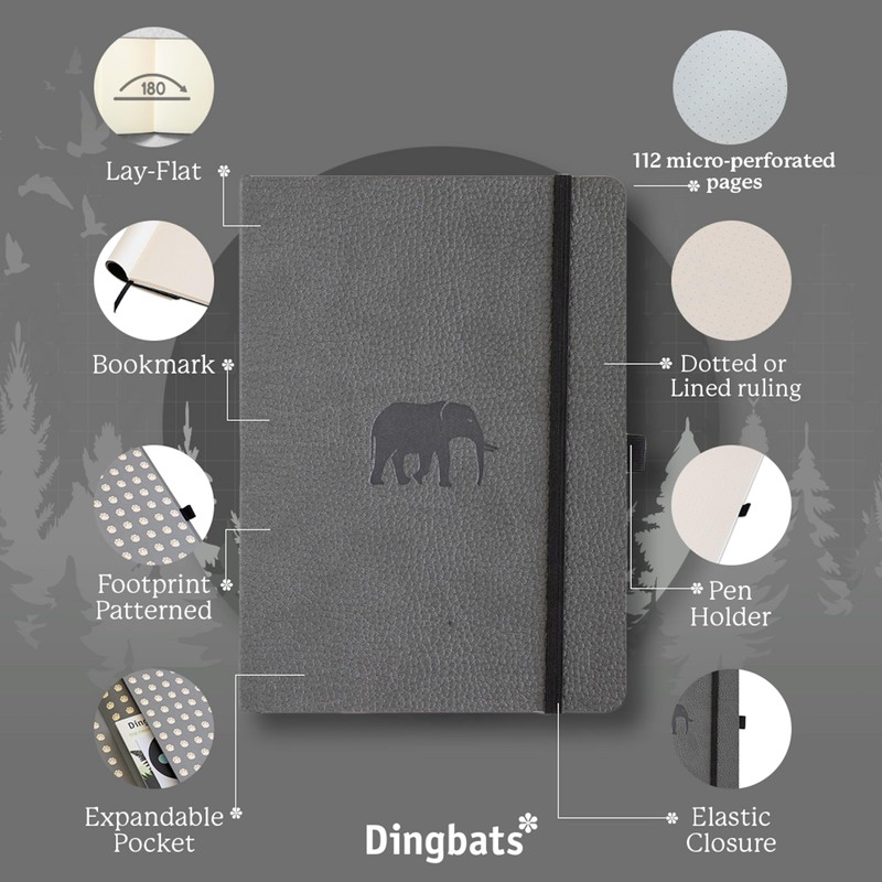 Dingbats* Wildlife Dotted Journal A5 - Vegan Leather Soft Cover,