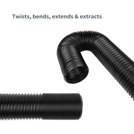 POWERTEC 70198 Flexible Dust Collection Hose, Black, 2.5"