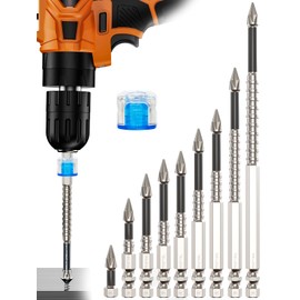 10Pcs High Magnetic Screwdriver Drill Bit Set, K5 Impact Resistant Anti-Slip Magnetic Electric Screwdriver Set with Magnetic Ring, 25, 50, 65, 70, 75, 90, 100, 120, 150mm