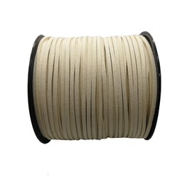 Pamir Tong 100 Yards 2.6mm Suede Leather Cords Leather Lace Flat Faux Suede Cord String Thread Velvet Cord for Necklace, Bracelet, Beading and DIY Crafts (Beige)