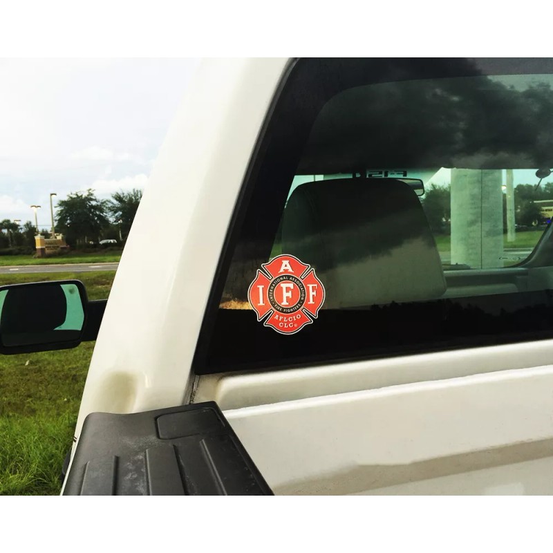 Fireman IAFF Decal - Firefighter Maltese Cross Sticker AFLCIO