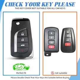 Mild East Car Key Cover for Toyota, Soft TPU Key Fob Cover Compatible with Rav4 Camry Fortuner Tundra Corolla C-HR Highlander, fit for 4 Buttons Foldable Car Key (Black-Pink)