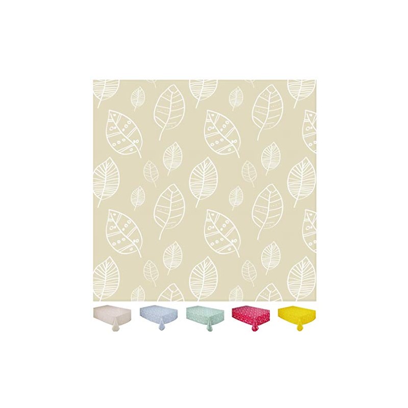 Home Direct Rectangular Oilcloth PVC Wipe Clean Tablecloth Leaves 140cm