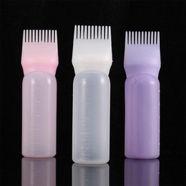Pokinge 3Pcs Root Comb Applicator Bottle 6oz Applicator Bottle for Hair Dye Bottle Applicator Brush Hairdressing Coloring Styling Tool with Graduated Scale