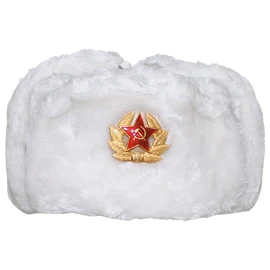 MFH Russian Winter Cap White with Badge Size Large