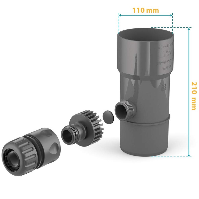 BRYZA® Gutter Drain for Rainwater Tank DN Diameter 110 mm,