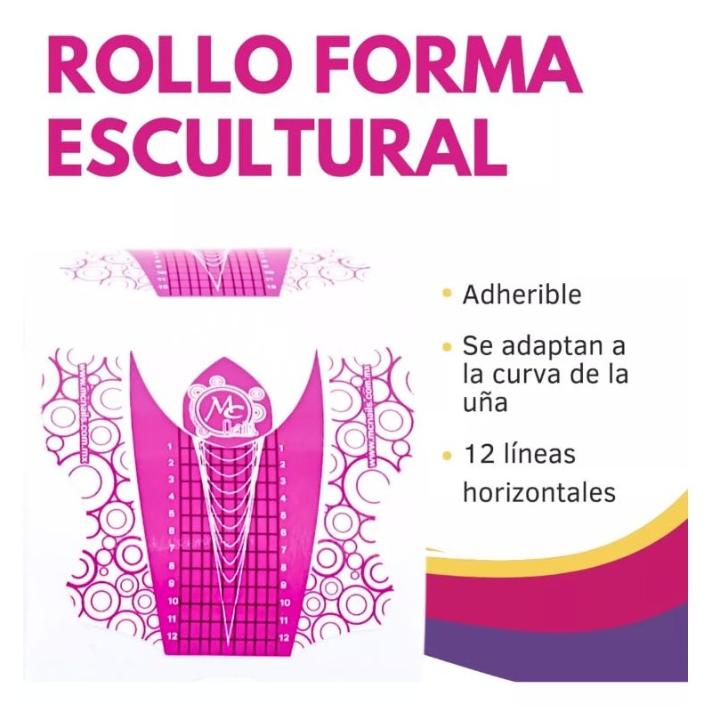 MC NAILS MARIA CIBELES Formas Esculturales para Uñas Acrílicas Rosas,