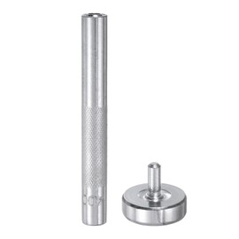 sourcing map Eyelet Hole Punch Die Tool 6mm 45# Steel Grommet Setter Install Tool Hollow Punch Tool Kit with Base for Fabric Clothing Crafts Bags