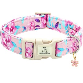 Lionheart glory Dog Collar Floral Pattern Cute Collar for Small Dogs Spring Summer Female or Male Collars Pets Gift Adjustable Heavy-Duty Pet Collars