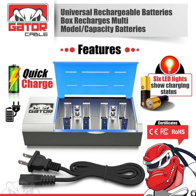 Gator Cable Universal Rechargeable Battery Charger For AA AAA C