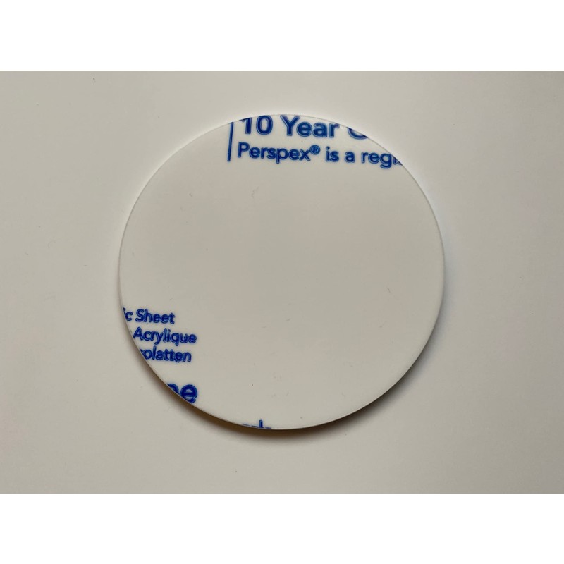 15mm Gloss White Round Disc Circle [3mm Thick] Perspex Acrylic