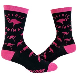 Crazy Dog T-Shirts Women's Spirit Animal Flamingo Socks Funny Tripocal Pink Bird Graphic Novelty Footwear