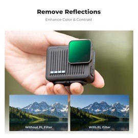 K&F Concept ND PL Filter Set for GoPro Hero 4K Camera, 4 Pack PL ND4 ND8 ND16 Neutral Density Light Control Polarizer Filter, Multi-Coated HD Optical Glass Action Camera Accessories