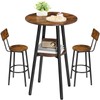 HOOBRO 3 Pieces Round Bar Height Table and Chairs Set,