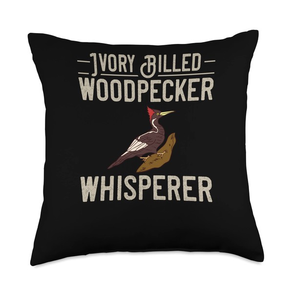 Ivory Billed Woodpecker Bird Feeder House Birdwatching Throw Pillow