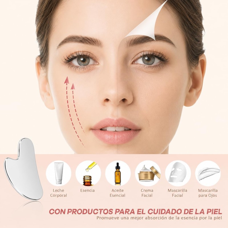 Gua Sha Herramienta de Masaje de Acero Inoxidable Guasha