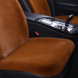 MIGIFTDY Seat Cushion Car Seat Protector with Fur Faux Lambskin Sheepskin Car Front Seats Seat Cover Lambskin for Car Seat, Office Chair and All Chairs