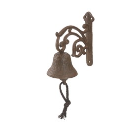 Dehner Nostalgic Bell Approx. 18.5 x 7.5 x 15 cm, Cast Iron, Stainless Steel, Brown