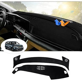 Autorder Custom Fit for Dash Cover Mat 2022 Kia Carnival KA4 Accessories Flannel Nonslip Dashboard Mat Protector Black