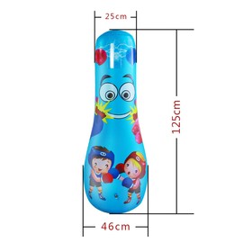 Inflatable Boxing Bag for Kids, Punching Bags for Kids, Free Standing Boxing Bag for Kids, Heavy Punching Bag for Practicing Karate,De-Stress Boxing Bag for Kids,120 cm Blue.
