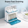 RENFANSHOP 2 Tier Dish Drying Rack,Drain Board with Lid Plastic