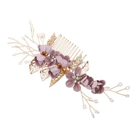 TOVINANNA Chic Purple Bridal Hair Comb Light Weight Comfortable Wedding Hair Accessory
