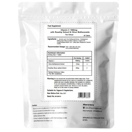UKHealthHouse Premium - Vitamin C & Rosehips Bioflavonoids - 1000mg x 60 - High Strength Ascorbic Acid Tablet - Immune Support