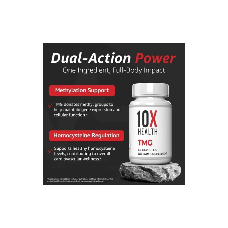10x Health Tmg Trimetilglicina 1000mg Soporte Energía 60cáps