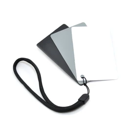 Kaavie GC-2 Pocket Size 3-in-1 White Balance and Grey Cards (Pack of 3), grey+white+black