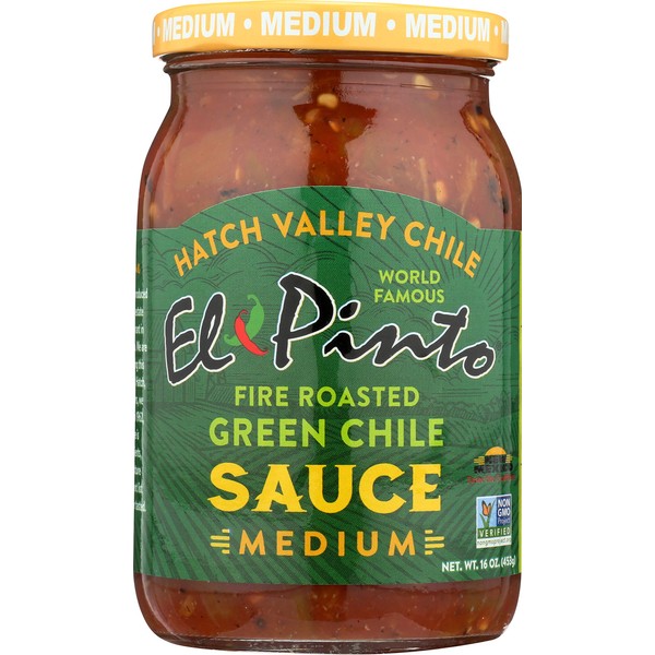 El Pinto Green Chile Sauce, Medium, 16 Ounce (Pack of 6)