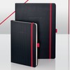 Sigel Hardcover Graph Notebook with Stylish Red Elastic Closure, Black,
