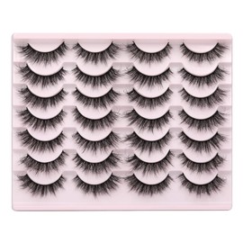 Mink Lashes Natural Look Fluffy Wispy Eyelashes Pack zanlufly Eye Lashes Mink Dramatic Full Thick False Eyelashes Fox Reusable Handmade Soft Fake Eyelashes