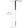 80cm White Cane, Aluminum Folding Cane for The Blind,Folds Down