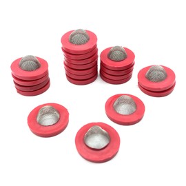 Hanobo 20 Pcs Stainless Steel Hose Coupling Filter Washers, Hose Screen Washers with Strainer, Fittings for 3/4 Inch Garden Hose Connector（Red）