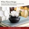 Airomé White Flower, Porcelain Passive Essential Oil Diffuser (with 15ml