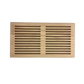 6 Inch x 14 Inch Red Oak Hardwood Vent Floor Register Surface Mount, Slotted Style, Unfinished