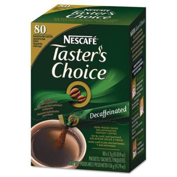 Nescafe Taster's Choice Instant Coffee, Decaffeinated, 80 Count Single Stick