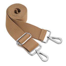 ZOOEASS Silvery Buckles Wide Shoulder Strap (Solid),Adjustable Replacement Belt Crossbody Canvas Bag Handbag (Khaki)