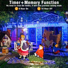33ft 100 LED Christmas Lights Outdoor - 8 Modes Christmas String Lights Clear Wire with Time Memory, Waterproof Plug in Fairy String Lights for Indoor Outdoor Home Party Garden Decoration, Blue