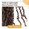 16 Inch Pre-Looped Yanky Twist Crochet Hair, 30 Strands/Pc, Mini