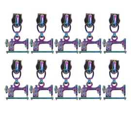 10 Pcs Zipper Pull Replacement, Sewing Machine Shaped Zipper Repair Kit Metal Zipper Handle for Clothing Jackets Purses Luggage Backpacks(Color)