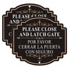 Danoib 2 Pack Please Close and Latch Gate Sign Bilingual