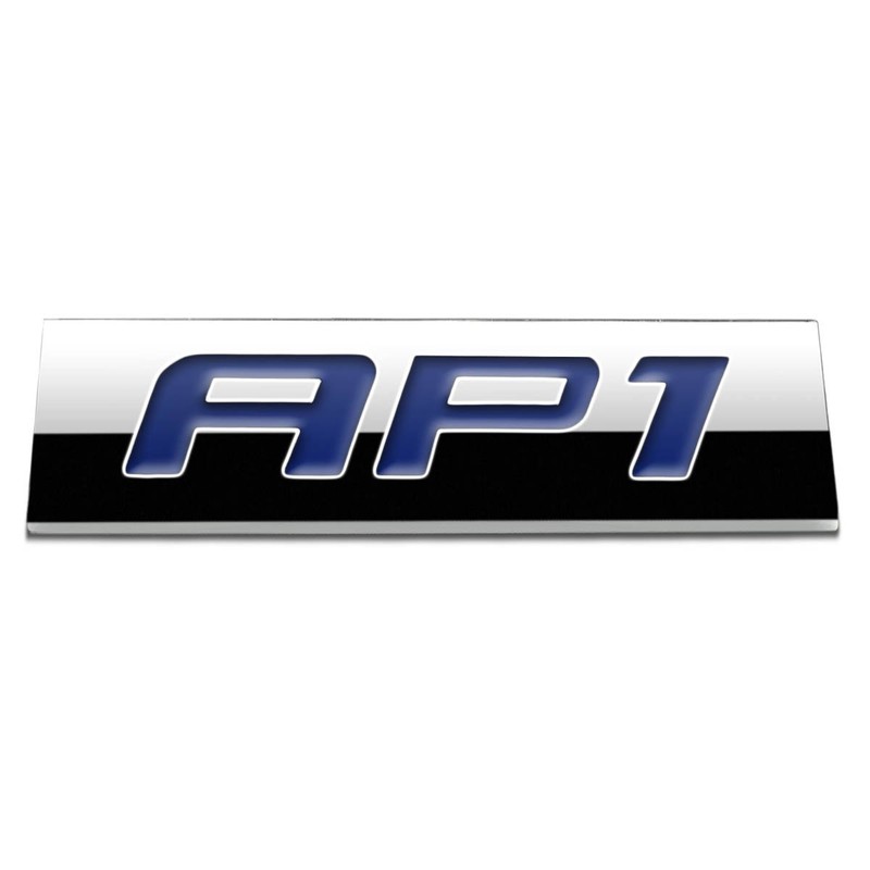 Chrome Finish Metal Emblem AP1 Badge (Blue Letter)