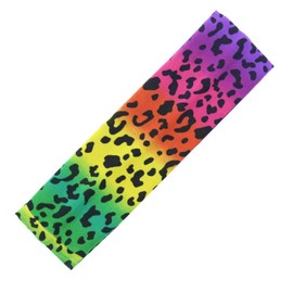 Unisex Gay Pride Rainbow Leopard Print Pattern Headband 6cm Width Elasticated One Size