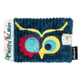 Les Déglingos - Astros the Owl Baby Photo Album - 10 Sleeves 10 x 15 cm - Ideal for Crib - Nursery - Recycled Filling - Blue