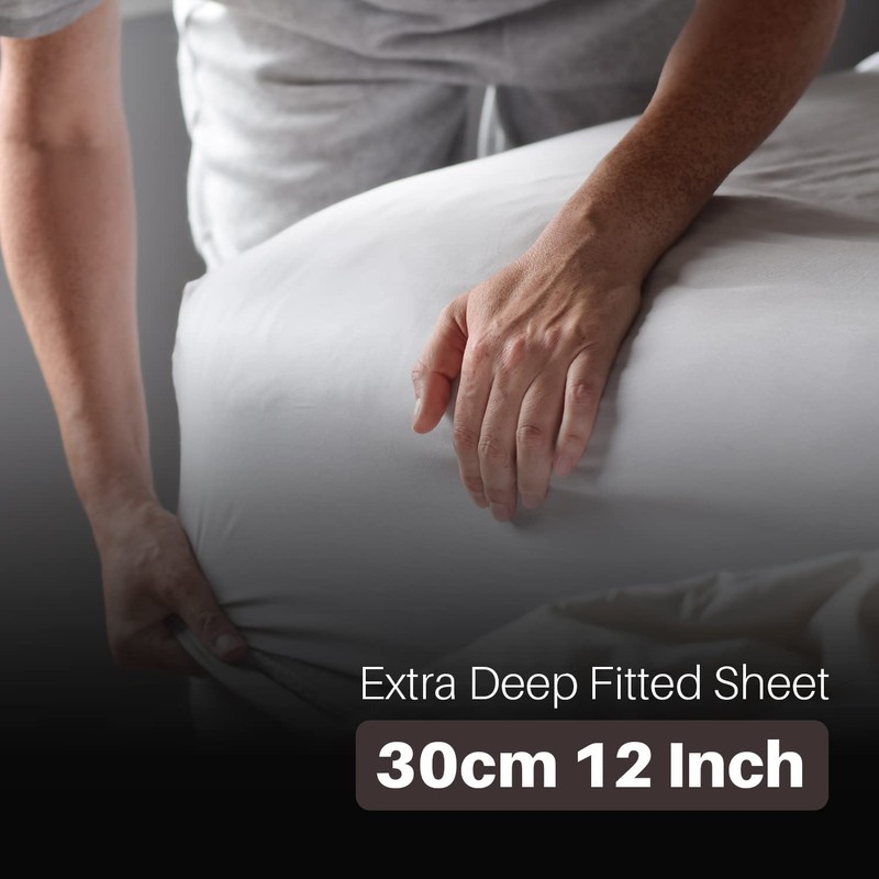 Fitted Bed Sheets 30cm 12 inch Deep Soft Comfy Microfiber