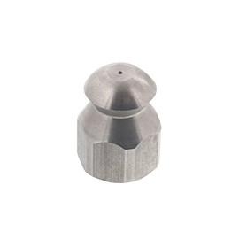 Erie Tools Button Nose 1/4" Drain Cleaning Nozzle 5.0 Orifice 5500 PSI Stainless Steel for Sewer Pipe Water Jetter