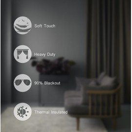 Rose Home Fashion Blackout Sliding Door Curtains, Room Darkening Thermal Insulated Curtains for Living Room Bedroom, Sliding Glass Door Drapes, 1 Panel, W100 x L84, Biscotti Beige