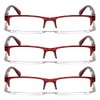 V.W.E. 3 Pairs Rectangular Half Rim Reading Glasses - Simple
