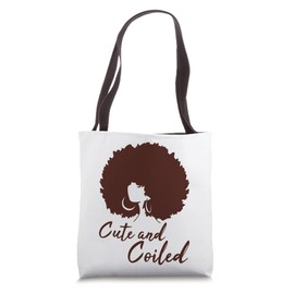 Cute & Coiled Black Queen Natural Curly Afro Black Girl Hair Tote Bag